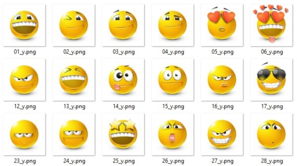 Emot Icon Pack 1 – Yellow – Nosware