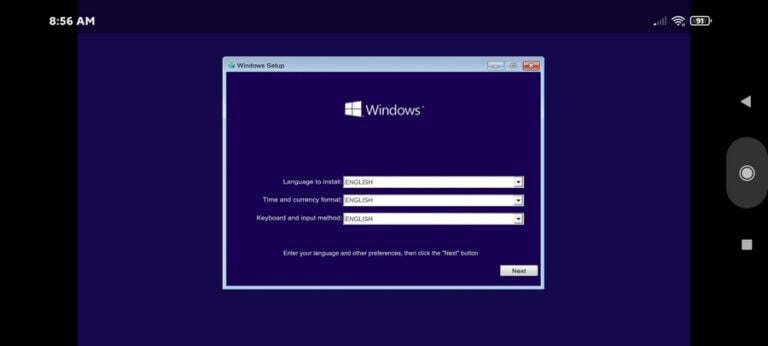 Installing Windows on Android Phoner