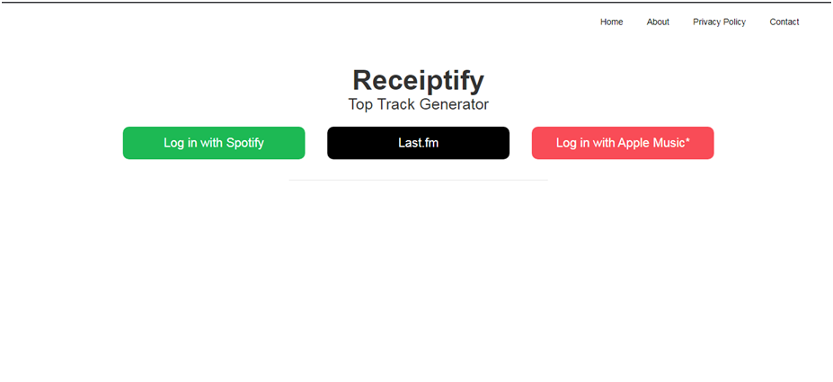 Receiptify Webpage