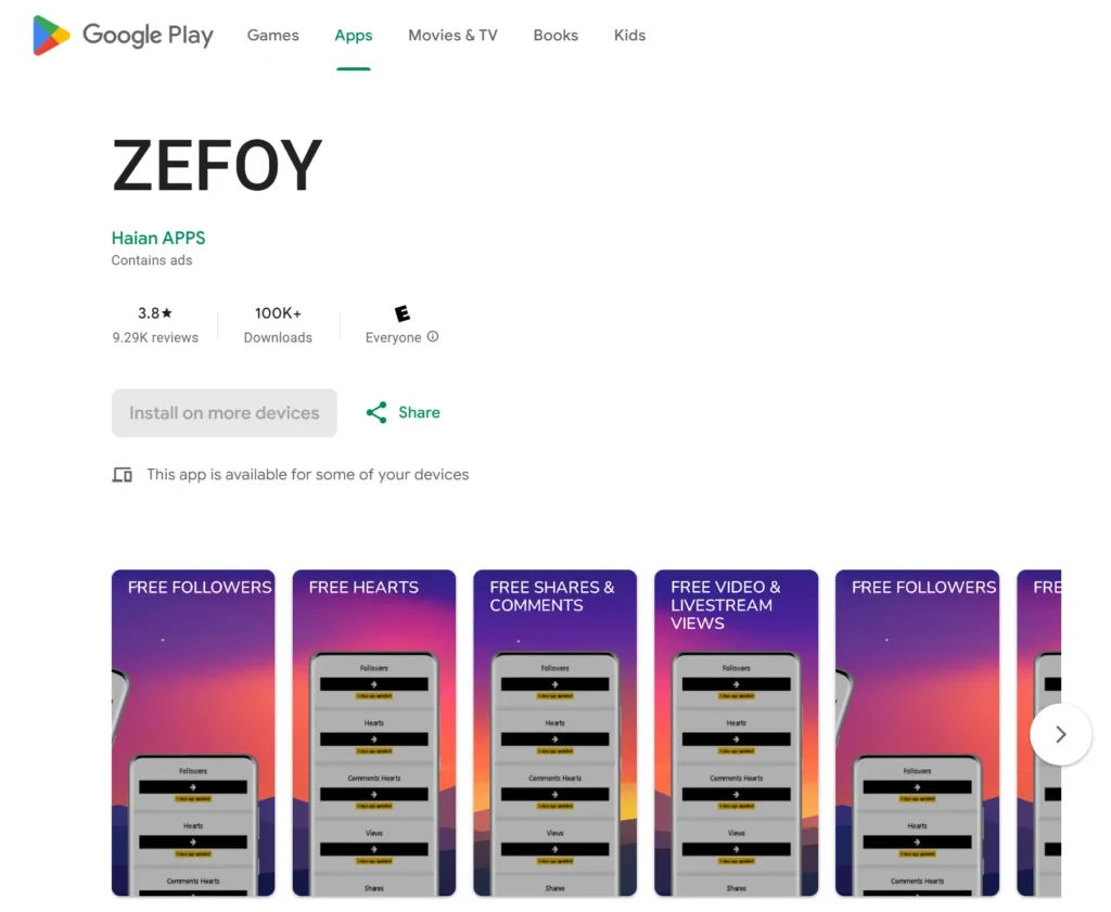Google Play Version of Zefoy for Tiktok Followers, Likes, and Comments 10 Screenshot 678
